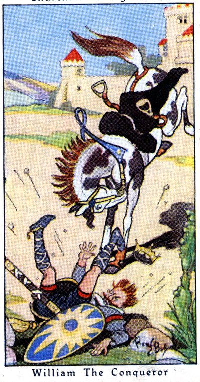 Willem de Veroveraar valt van zijn paard op 9 september 1087 bij Saint-Gervais nabij Rouen, Normandië, 1936 door René Bull